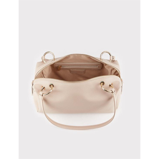 Gold Ring Detail Mink Women's Shoulder Bag