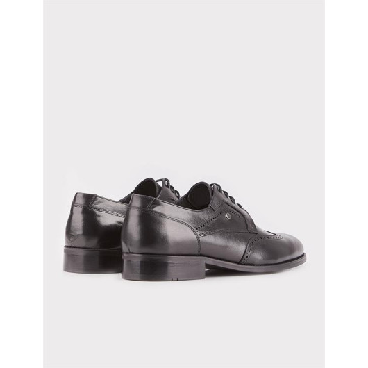 Genuine Leather Lace-Up Black Classic Men's Shoes