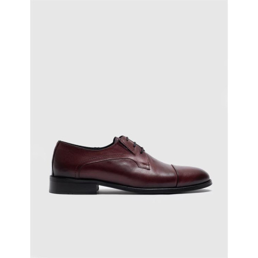 Genuine Leather Claret Red Laced Men's Classic Shoes