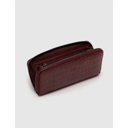 Genuine Leather Claret Red Women's Wallet