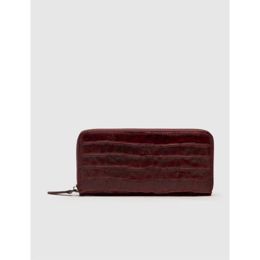 Genuine Leather Claret Red Women's Wallet