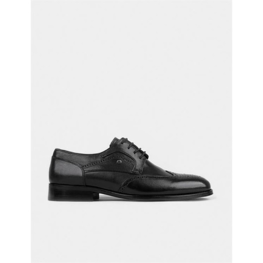 Genuine Leather Men's Neolith Sole Black Lace-Up Classic Shoes