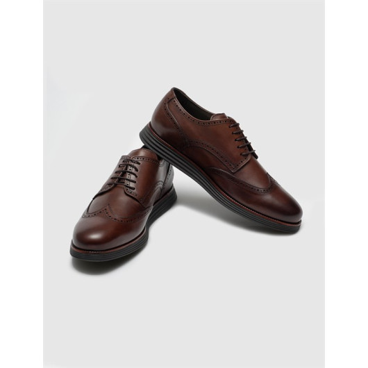 Genuine Leather Brown Lace Up Men's Casual Shoes