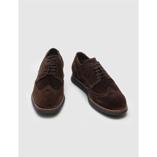 Genuine Leather Brown Lace Up Men's Casual Shoes