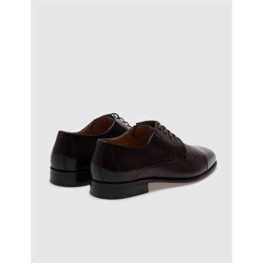 Genuine Leather Brown Lace-Up Men's Classic Shoes