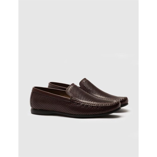 Genuine Leather Brown Men's Shoes