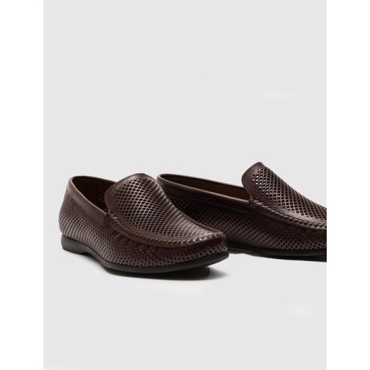 Genuine Leather Brown Men's Shoes