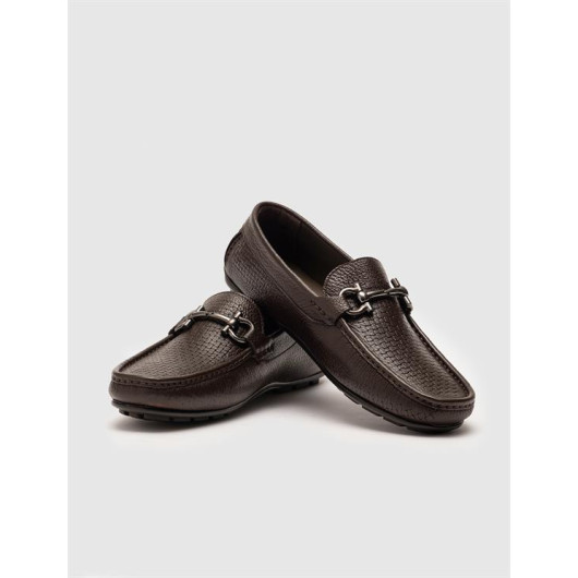 Genuine Leather Brown Men's Shoes