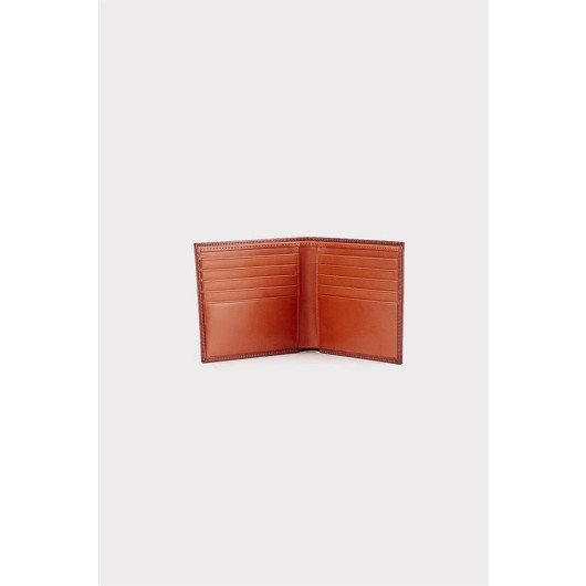 Genuine Leather Brown Men's Split Wallet
