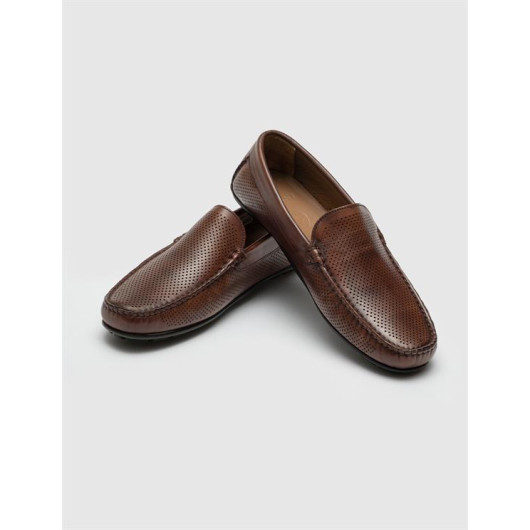 Genuine Leather Brown Men's Casual Loafer Shoes