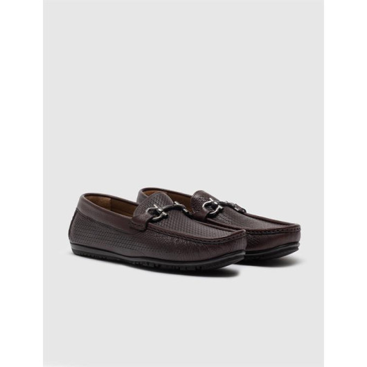 Genuine Leather Brown Men's Loafers