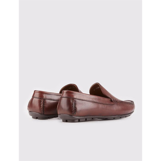 Genuine Leather Brown Men's Loafer Shoes