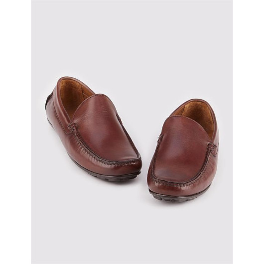Genuine Leather Brown Men's Loafer Shoes