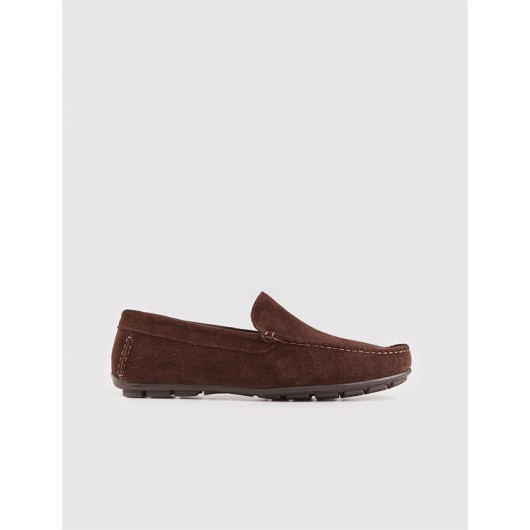 Genuine Leather Brown Suede Men's Loafers