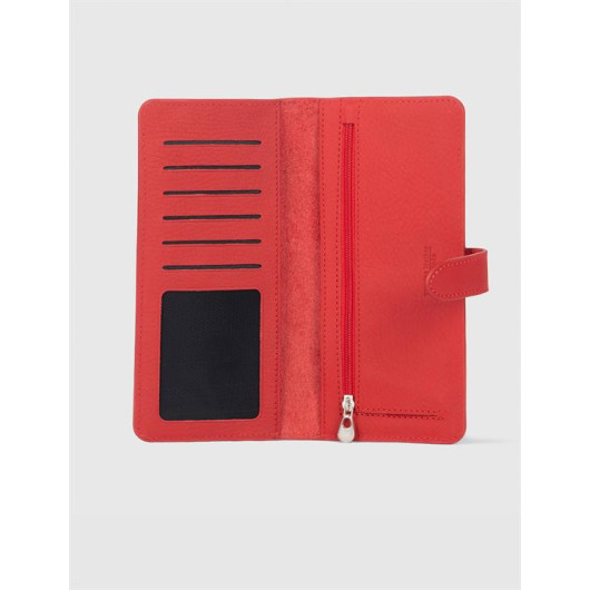 Genuine Leather Red Women's Wallet