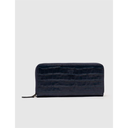 Genuine Leather Blue Women's Wallet