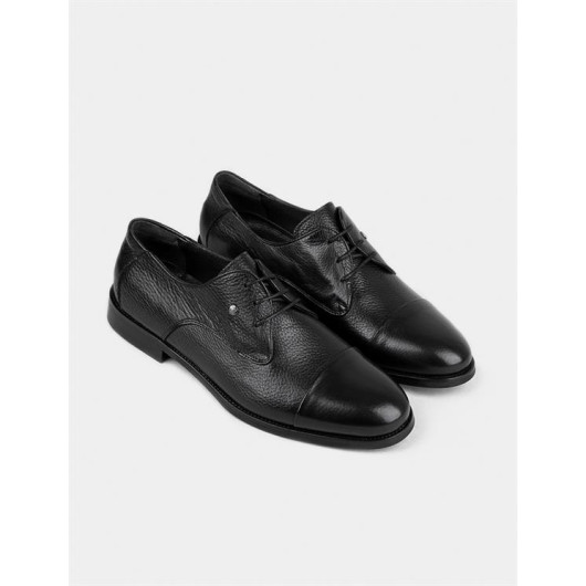 Genuine Leather Neolt Injection Sole Black Laced Men's Classic Shoes