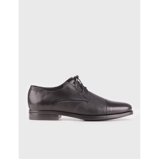 Genuine Leather Black Laced Non-Slip Sole Men's Classic Shoes