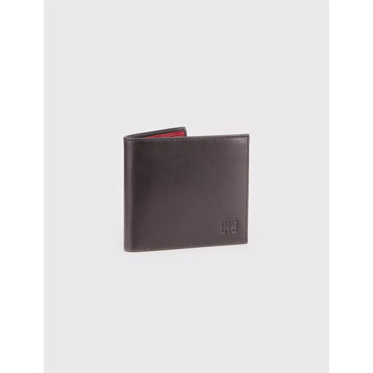Genuine Leather Black Stitched Men's Wallet