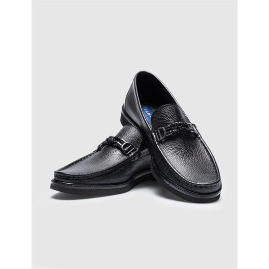 Genuine Leather Black Men's Casual Shoes