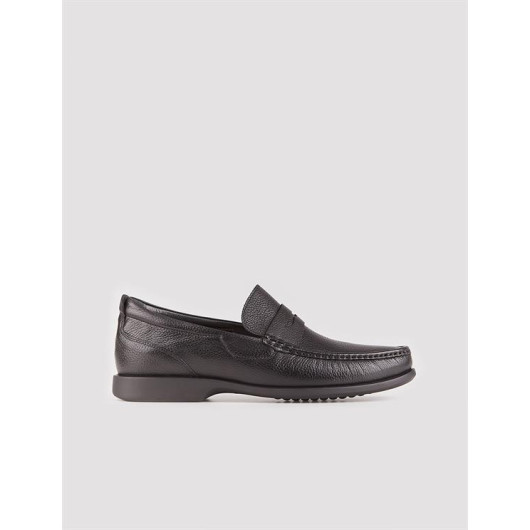 Genuine Leather Black Men's Casual Loafer Shoes