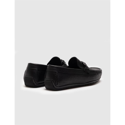Genuine Leather Black Men's Loafers