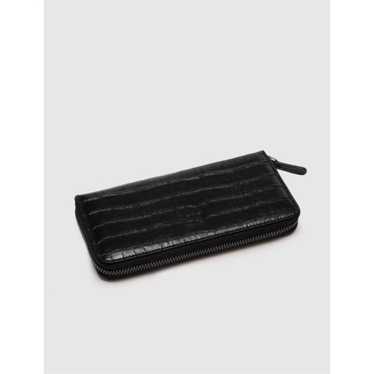 Genuine Leather Black Women's Wallet