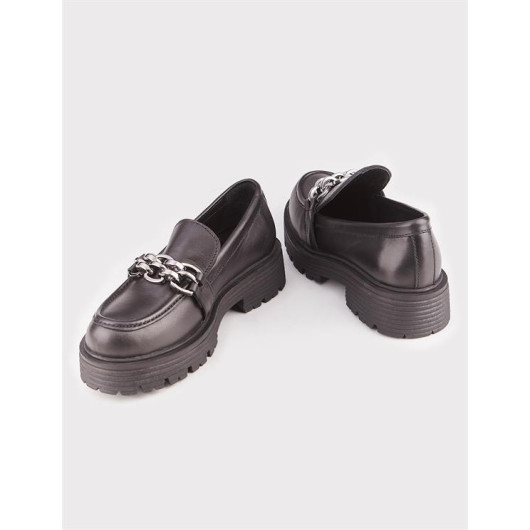 Genuine Leather Black Women's Casual Shoes
