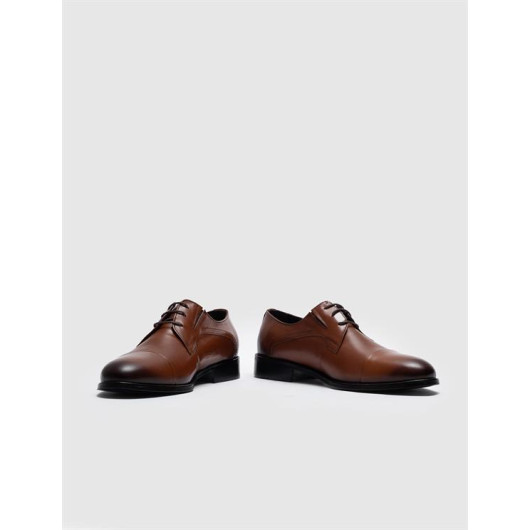 Genuine Leather Tan Laced Men's Classic Shoes