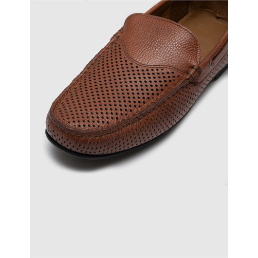 Genuine Leather Tobacco Men's Loafer
