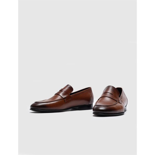Men's Classic Shoes With Genuine Leather Tan Belt
