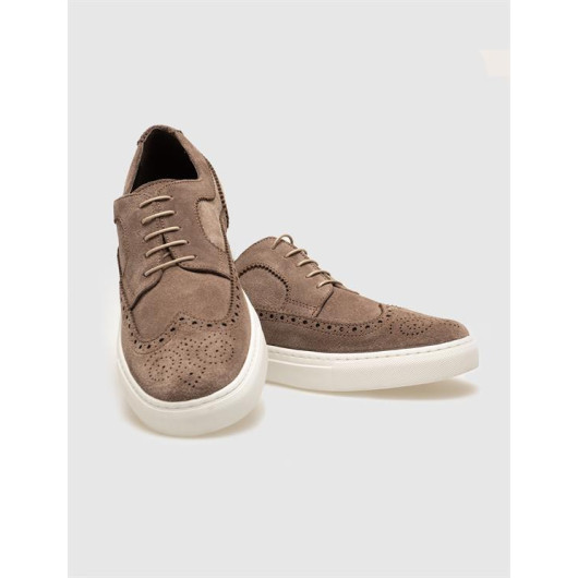 genuine leather mink suede lace up mens sports shoes