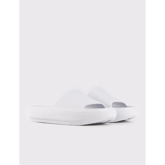 Women's High Soled Gray Flat Slippers