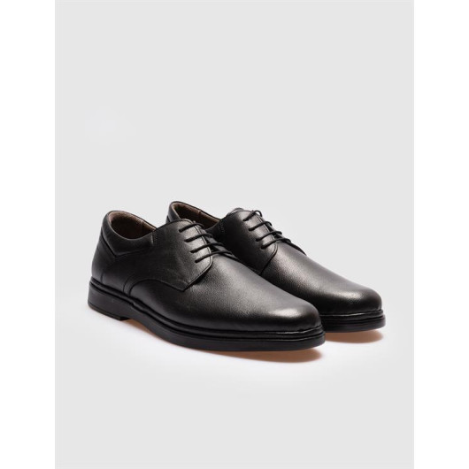 Leather Lined Genuine Leather Black Lace-Up Men's Casual Shoes