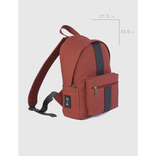 Mini Orange Backpack With Storage Pocket