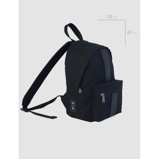 Black Men's Backpack With Storage Pocket