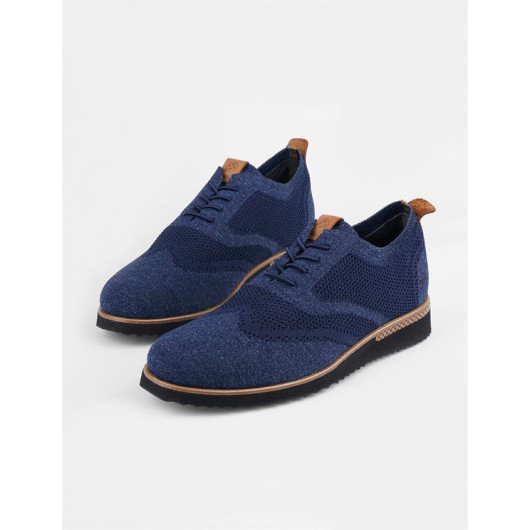 Black Sole Knitwear Navy Blue Men's Casual Shoes