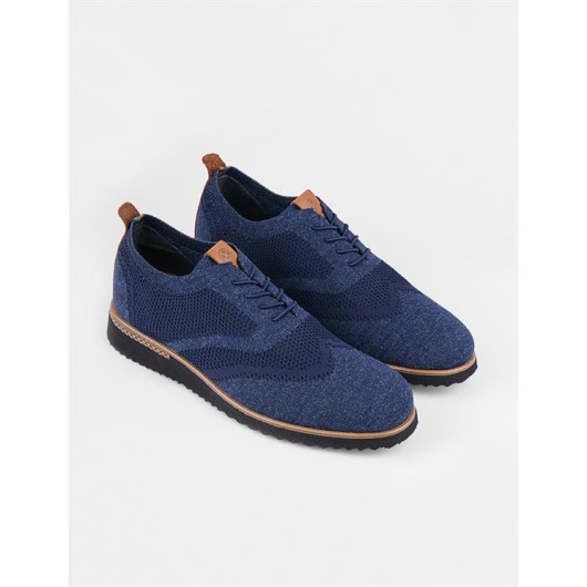 Black Sole Knitwear Navy Blue Men's Casual Shoes