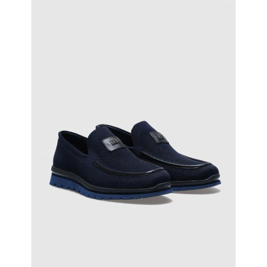 Knitwear Navy Blue Men's Casual Shoes