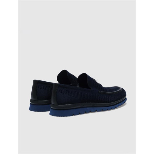 Knitwear Navy Blue Men's Casual Shoes