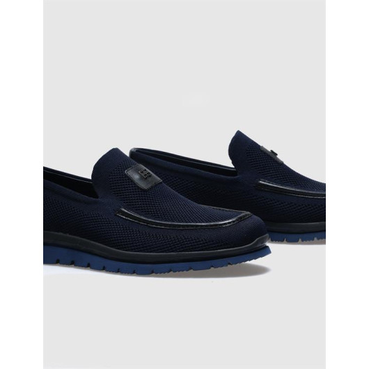 Knitwear Navy Blue Men's Casual Shoes