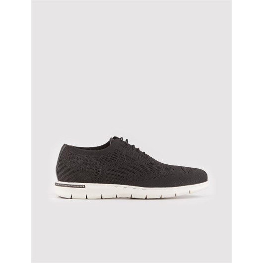 Knitwear Black Lace-Up Men's Classic Casual Shoes
