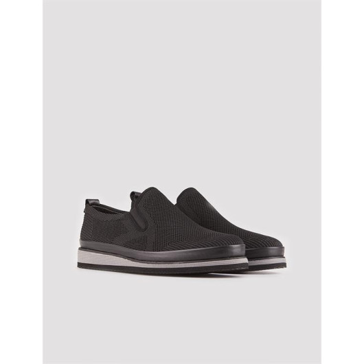 Knitwear Black Casual Men's Shoes