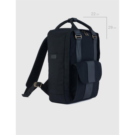 Midi Men's Black Backpack With Triangle Connector