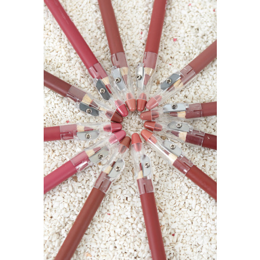 Lip Liner Matte Color Lipstick Jumbo Thick Pencil Lipstick Waterproof 12 Li Set