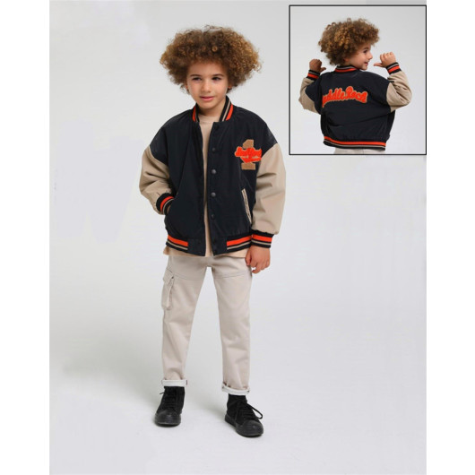 01-04 Years Old Baby Boy Navy Blue College Coat