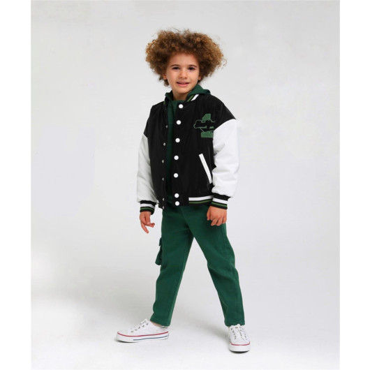 01-04 Years Old Baby Boy Black Color College Coat