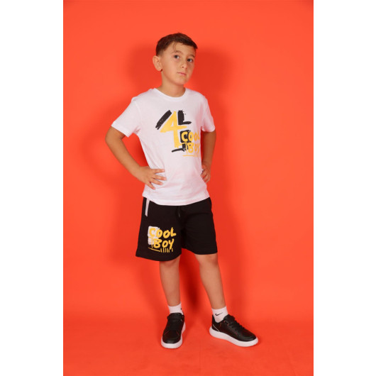 03-08 Years Old Boy Yellow-White Shorts Set