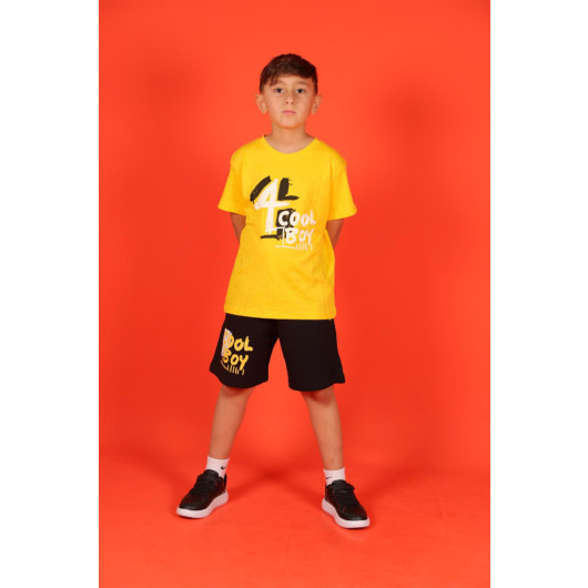 03-08 Years Old Boy Yellow-Black Shorts Suit