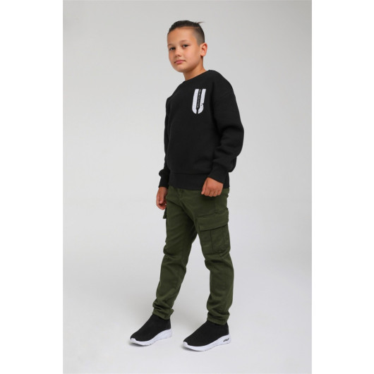 Age 04-14 Anthracite Helicopter Detail Sweat